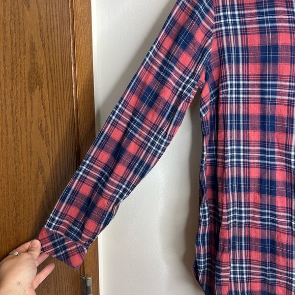 J. Jill XS Red and Blue Plaid Shirt Cotton Hiking Fishing Camping Outdoor Casual - Picture 7 of 9